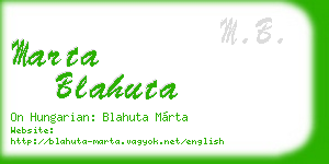 marta blahuta business card